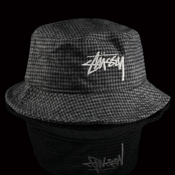 Wool Check Big Stock Bucket Hat Online now