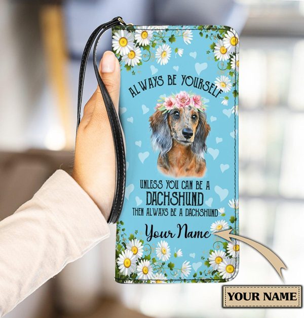 Personalized Dachshund Clutch Purse, Personalized Gift for Dachshund Lovers - PU948PS For Sale